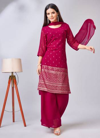 Attrective These Party Wear Plazzo Suit in Fine Colored Pair With Bottom And Dupatta.These Top Are Georgette And Dupatta Are Georgette And Pair With Georgette Bottom.Its Beautified With Santoon Inner.Its Beautified With Heavy Designer Embroidery Work.