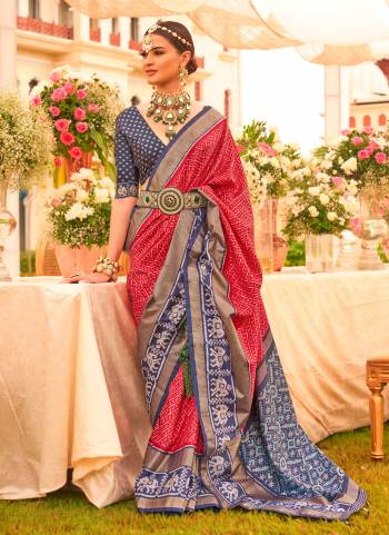 Looking These Party Wear Saree in Fine Colored.These Saree And Blouse is Fabricated On Sigma Silk.Its Beautified Designer Patola Printed, Wevon Designer.