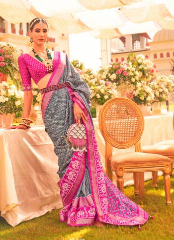 Looking These Party Wear Saree in Fine Colored.These Saree And Blouse is Fabricated On Sigma Silk.Its Beautified Designer Patola Printed, Wevon Designer.