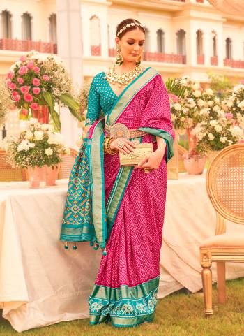 Looking These Party Wear Saree in Fine Colored.These Saree And Blouse is Fabricated On Sigma Silk.Its Beautified Designer Patola Printed, Wevon Designer.