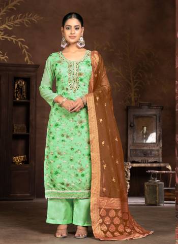 Attrective These Suit in Fine Colored Pair With Bottom And Dupatta.These Top Are Art Silk And Dupatta Are Fabricated On Organza Pair With Santoon Bottom.Its Beautified With Designer Printed,Hand Work.