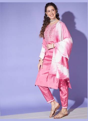 Attrective These Readymade Suit in Fine Colored Pair With Bottom And Dupatta.These Top And Bottom Are Fabricated On South Silk Pair With Cotton Silk Dupatta.Its Beautified With Designer Embroidery Work.