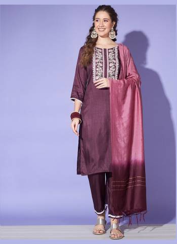 Attrective These Readymade Suit in Fine Colored Pair With Bottom And Dupatta.These Top And Bottom Are Fabricated On South Silk Pair With Cotton Silk Dupatta.Its Beautified With Designer Embroidery Work.