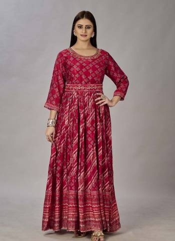 Attrective These Beautiful Looking Readymade Gown.These Gown Fabricated On Muslin Silk.Its Beautified With Designer Digital Printed With Sequance Embroidery Work.