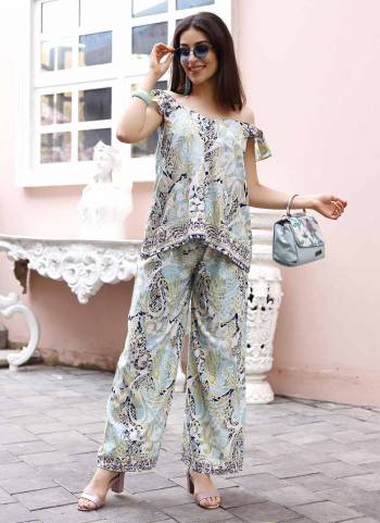 Looking These Beautiful Looking Readymade Co Ord Dress.These Top And Bottom Are Rayon Fabricated.Its Beautified With Disigner Printed With Gold Foil.