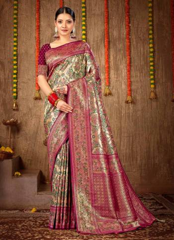  Looking These Party Wear Saree in Fine Colored.These Saree And Blouse is Fabricated On Banarasi Silk.Its Beautified With Heavy Weavon Jari,Thread Designer.