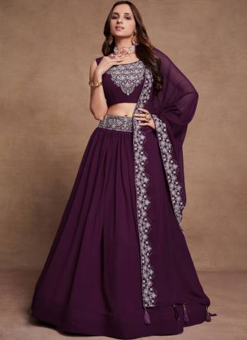 For A Designer Look,Grab These Lehenga Choli in Fine Colored.These Lehenga Are Georgette And Dupatta Are Fabricated On Georgette Pair With Georgette Blouse.Its Beautified With Blooming Color,Designer Thread,Sequance Embroidery Work.