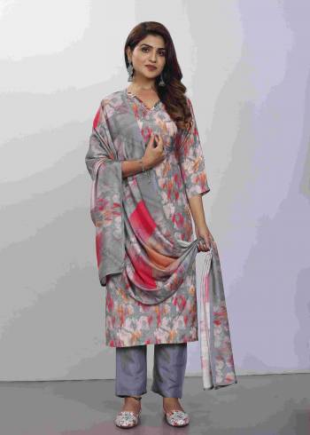 Garb These Beautiful Looking Readymade Printed Suits.These Top And Dupatta Are Muslin Silk And Bottom Are Gadwal Silk Fabricated.Its Beautified With Disigner Digital Printed, Embroidery Work.