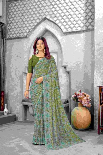 Garb These Printed Saree With Blouse in Fine Colored.These Saree And Blouse is Fabricated On Weight Less.Its Beautified With Designer Printed.