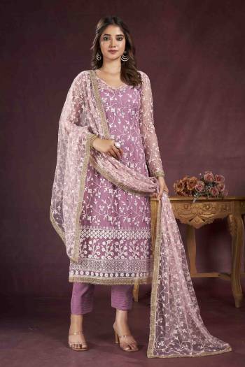 Attrective Looking These Party Wear Suit in Fine Colored Pair With Bottom And Dupatta.These Top And Dupatta Are Fabricated On Butterfly Net Pair With American Crepe Bottom.Its Beautified With American Crepe Inner.Its Beautified With Heavy Designer Thread,Sequance Embroidery Work.