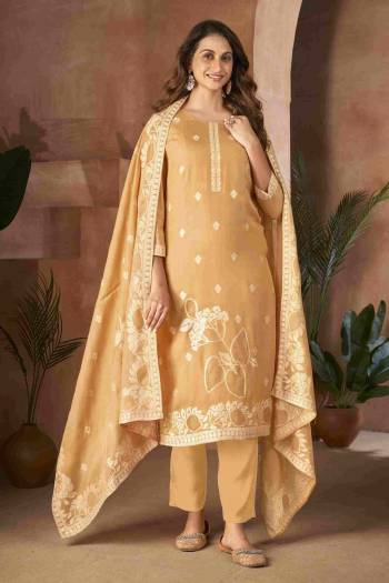 Garb These Beautiful Looking Readymade Suits.These Top And Dupatta Are Viscose And Bottom Are Gadwal Silk Fabricated.Its Beautified With Wevon Disigner, Embroidery Work.