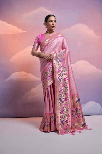 Attrective These Party Wear Fancy Saree in Fine Colored.These Saree And Blouse is Fabricated On Banarasi Silk.Its Beautified With Wevon Paithani Designer.