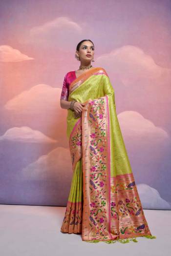 Attrective These Party Wear Fancy Saree in Fine Colored.These Saree And Blouse is Fabricated On Banarasi Silk.Its Beautified With Wevon Paithani Designer.