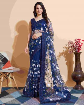 Attrective Look These Saree in Fine Colored.These Saree Are Soft Net And Blouse is Mono Banglori Fabricated.Its Beautified With Designer Multy Thread Embroidery Work.