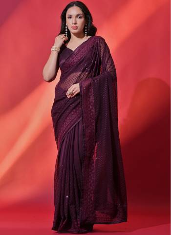 Grab These Festive Wear Saree in Fine Colored.These Saree is Fabricated On Georgette Pair With Mono Banglori Blouse.Its Beautified Designer Sequance Embroidery Work.