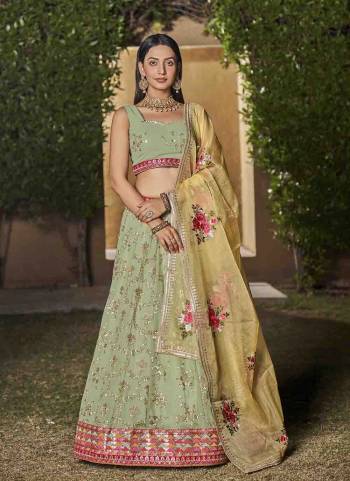 For A Designer Look,Grab These Lehenga Choli in Fine Colored.These Lehenga Are Georgette And Blouse Are Fabricated On Georgette Pair With Dupatta Are Organza.Its Beautified With Designer Jari,Sequance Embroidery Work.