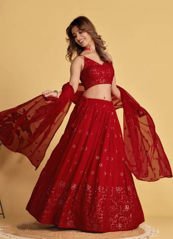 For A Designer Look,Grab These Lehenga Choli in Fine Colored.These Lehenga Are Georgette And Blouse Are Fabricated On Georgette Pair With Dupatta Are Soft Net.Its Beautified With Designer Sequance Embroidery Work.