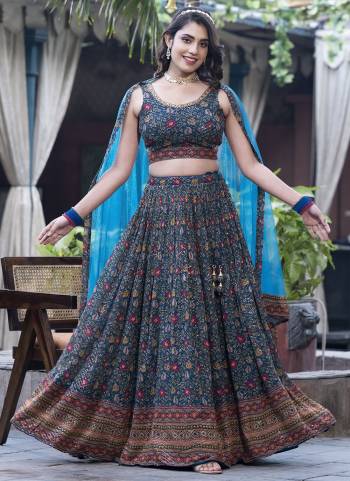 For A Designer Look,Grab These Lehenga Choli in Fine Colored.These Lehenga Are Chinon And Blouse Are Fabricated On Chinon Pair With Dupatta Are Chinon.Its Beautified With Designer Digital Printed,Sequance Embroidery With Hand Work.