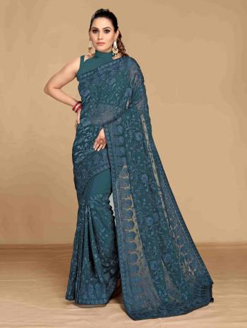  Look These Party Wear Saree in Fine Colored.These Saree Are Georgette And Blouse is Mono Banglori Fabricated.Its Beautified With Heavy Designer Thread Embroidery Work.