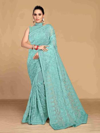  Look These Party Wear Saree in Fine Colored.These Saree Are Georgette And Blouse is Mono Banglori Fabricated.Its Beautified With Heavy Designer Thread Embroidery Work.