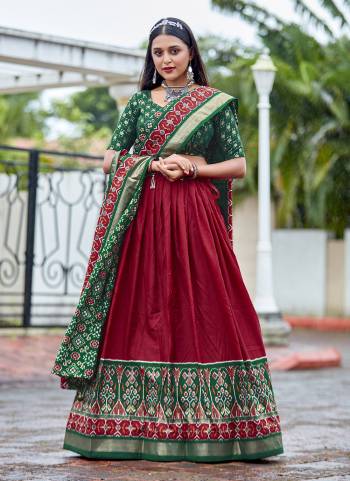 Attrective Looking This Partywear Fine Color Designer Choli Fabric Cotton And Lahenga Cotton And Dupatta Cotton In Fabricated Beautified With Attrective Disigner Printed. Buy Now.