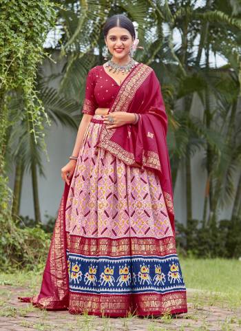 Attrective Looking This Partywear Fine Color Designer Choli Fabric Cotton And Lahenga Cotton And Dupatta Cotton In Fabricated Beautified With Attrective Disigner Printed. Buy Now.