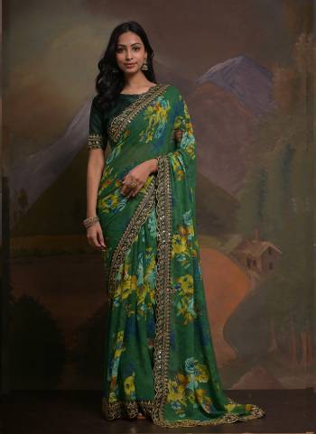 Attrective Look These Saree in Fine Colored.These Saree Are Georgette And Blouse is Mono Banglori Fabricated.Its Beautified With Designer Printed With Coding,Sequance Embroidery Work Lace Border.