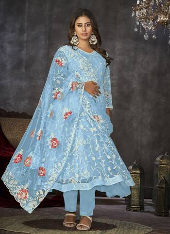 Attrective These Anarkali Suit in Fine Colored Pair With Bottom And Dupatta.These Top Are Net And Dupatta Are Fabricated On Net Pair With Santoon Bottom.Its Beautified With Heavy Designer Embroidery Work.