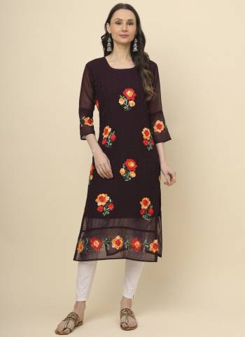 Attrective These Beautiful Looking Readymade Long Kurti.These Kurti is Fabricated On Georgette With Crepe Inner.Its Beautified With Designer Multy Thread Embroidery Work.