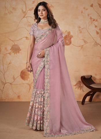 Look Attrective These Designer Party Wear Saree in Fine Colored.These Saree Are  Satin Crepe Silk Crush And Blouse Net is Fabricated.Its Beautified Heavy Designer Sequance Embroidery Work.