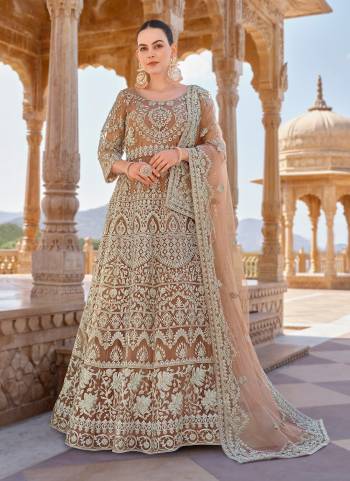 Attrective These Anarkali Suit in Fine Colored Pair With Bottom And Dupatta.These Top And Dupatta Are Fabricated On Butterfly Net Pair With Satin Bottom.Its Beautified With Designer Heavy Coding Embroidery With Stone Work.