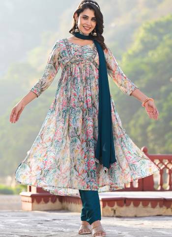 Attrective These Designer Suit in Fine Colored Pair With Bottom And Dupatta.These Top Are Slim Georgette And Dupatta Are Fabricated On Sofia Nazmeen Pair With Santoon Bottom.Its Beautified With Heavy Designer Digital Printed With Hand Work.