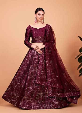 For A Designer Look,Grab These Lehenga Choli in Fine Colored.These Lehenga And Blouse Are Fabricated On Tebi Silk Pair With Net Dupatta.Its Beautified With Ton To Ton Thread,Sequance Embroidery Work.