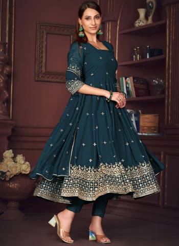 Attrective Looking These Anarkali Suit in Fine Colored Pair With Bottom And Dupatta.These Top Are Georgette And Dupatta Are Fabricated On Georgette Pair With Crepe Bottom.Its Beautified With Heavy Designer Embroidery Work.