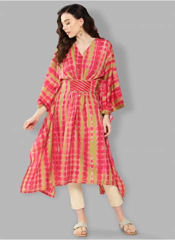 Attrective These Beautiful Designer Readymade Kaftan.These Kurti is Fabricated On Crepe.Its Beautified With Designer Printed.