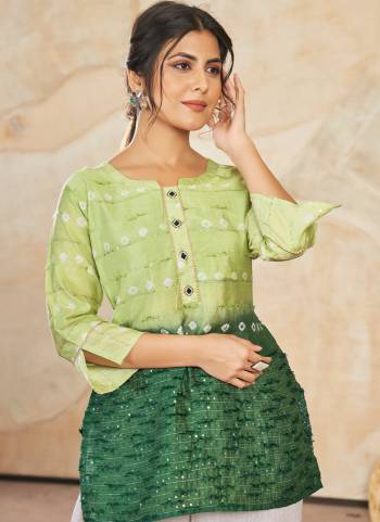 Attrective These Beautiful Looking Readymade Short Kurti.These Kurtis Fabricated On Modal Silk.Its Beautified With Wevon Farr Designer With Sequance Embroidery Work.