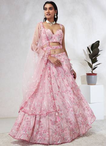 Attrective Looking This Partywear Fine Color Heavy Designer Choli Fabric Georgette And Lahenga Georgette And Dupatta Net In Fabricated Beautified With Attrective Designer Thread,Sequance Embroidery Work. Buy Now.