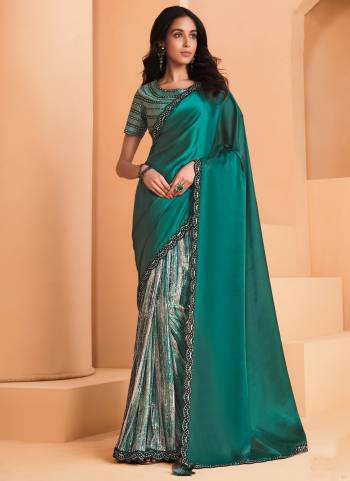 Look Attrective These Designer Party Wear Saree in Fine Colored.These Saree Are Satin Crepe And Blouse Silk Taffeta is Fabricated.Its Beautified Fancy Designer Digital Sequance Embroidery Work.