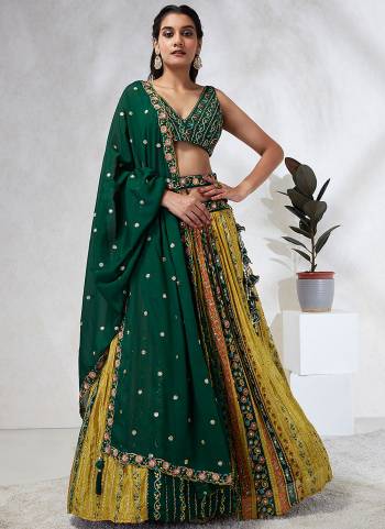 Attrective Looking This Partywear Fine Color Heavy Designer Choli Fabric Silk Chiffon And Lahenga Silk Chiffon And Dupatta Silk Chiffon In Fabricated Beautified With Attrective Designer Thread,Sequance Embroidery Work. Buy Now.