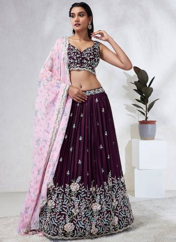 Attrective Looking This Partywear Fine Color Heavy Designer Choli Fabric Georgette And Lahenga Georgette And Dupatta Organza In Fabricated Beautified With Attrective Designer Thread,Sequance Embroidery Work. Buy Now.