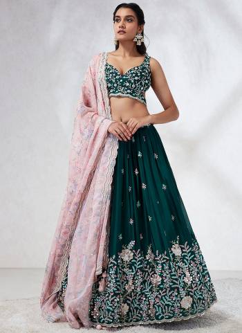 Attrective Looking This Partywear Fine Color Heavy Designer Choli Fabric Georgette And Lahenga Georgette And Dupatta Organza In Fabricated Beautified With Attrective Designer Thread,Sequance Embroidery Work. Buy Now.