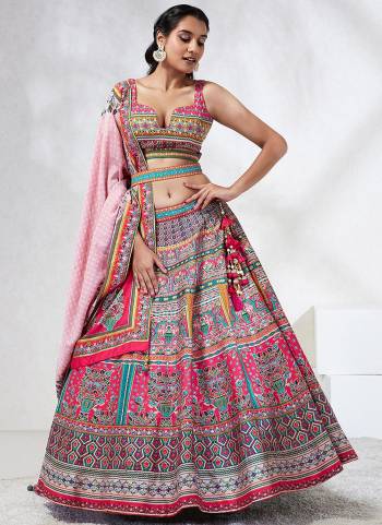 Attrective Looking This Partywear Fine Color Heavy Designer Choli Fabric Georgette And Lahenga Georgette And Dupatta Georgette In Fabricated Beautified With Attrective Designer Printed With Swarovski Stone Work. Buy Now.