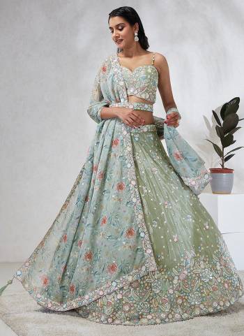 Attrective Looking This Partywear Fine Color Heavy Designer Choli Fabric Silk Chiffon And Lahenga Silk Chiffon And Dupatta Organza In Fabricated Beautified With Attrective Designer Thread,Sequance Embroidery Work. Buy Now.