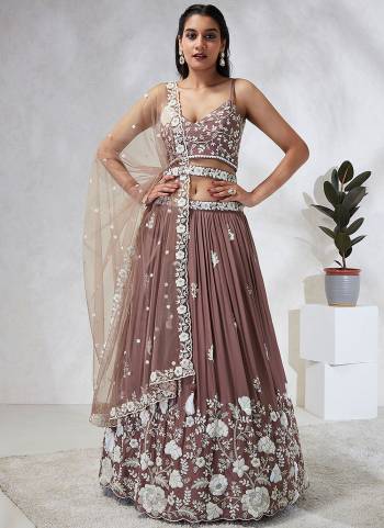 Attrective Looking This Partywear Fine Color Heavy Designer Choli Fabric Georgette And Lahenga Georgette And Dupatta Net In Fabricated Beautified With Attrective Designer Thread,Sequance Embroidery Work. Buy Now.