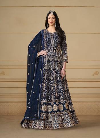 Garb These Party Wear Anarkali Suit in Fine Colored Pair With Bottom And Dupatta.These Top And Dupatta Are Fabricated On Faux Georgette Pair With Santoon Bottom.Its Beautified With Santoon Inner.Its Beautified With Designer Heavy Sequance Embroidery Work.