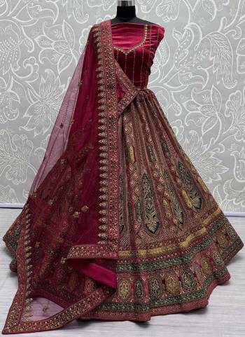 For A Fancy Designer Look,Grab These Lehenga Choli With Dupatta in Fine Colored.These Lehenga And Choli Are Velvet And Dupatta Are Fabricated On Soft Net And Velvet Pair.Its Beautified With Designer Patch Work,Dori,Jari,Thread Embroidery With Diamond Work.