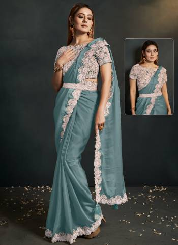 Look Attrective These Designer Party Wear Ready To Wear Saree in Fine Colored.These Saree Are Organza Silk Crepe And Blouse Organza Silk is Fabricated.Its Beautified Heavy Desiger Embroidery Work.