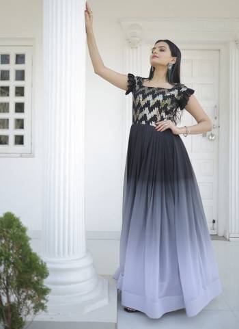 Garb These Beautiful Paty Wear Looking Readymade Long Gown.These Gown is Fabricated On Faux Georgette.Its Beautified With Pedding Color With Designer Sequance Embroidery Work.