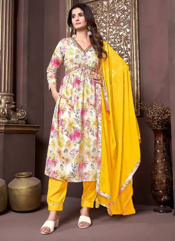 Attrective Looking These Beautiful Readymade Suits Set.These Top And Bottom is Fabricated On Rayon And Nazmin Dupatta.Its Beautified With Designer Printed,Hand Work With Pocket.