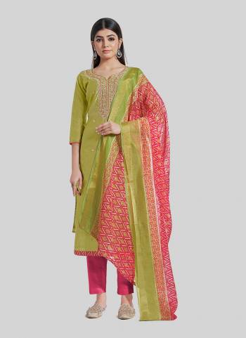 Looking These Designer Salwar Suit in Fine Colored Pair With Bottom And Dupatta.These Top Are Chanderi Silk And Dupatta Are Fabricated On Chandei Silk Pair With Santoon Bottom.Its Beautified With Designr Digital Printed With Embroidery Work.